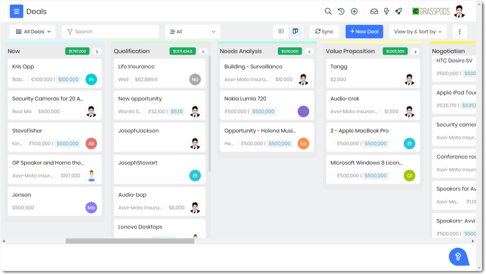 screenshot of Vtiger CRM
